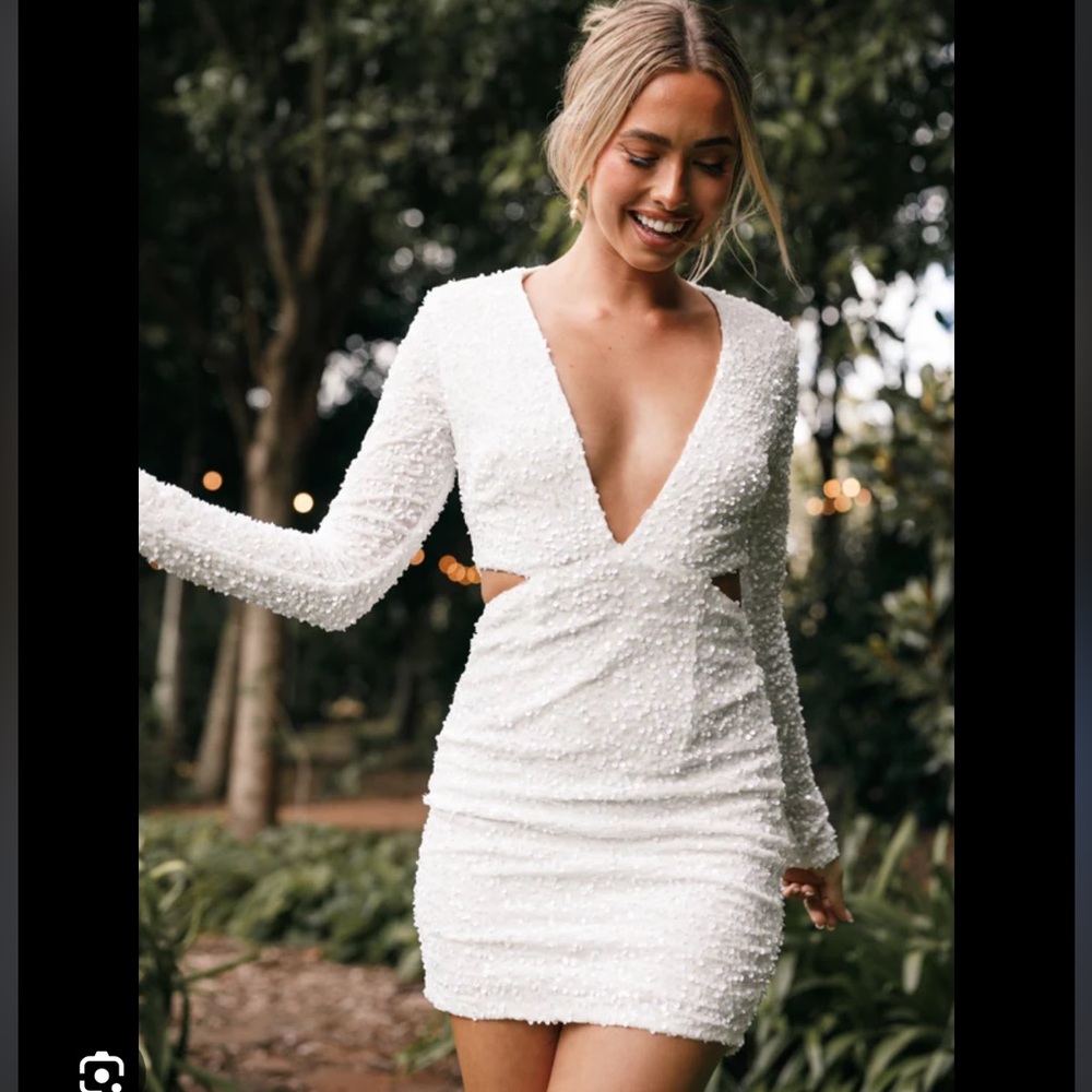 Petal & Pup White Long Sleeve Dress